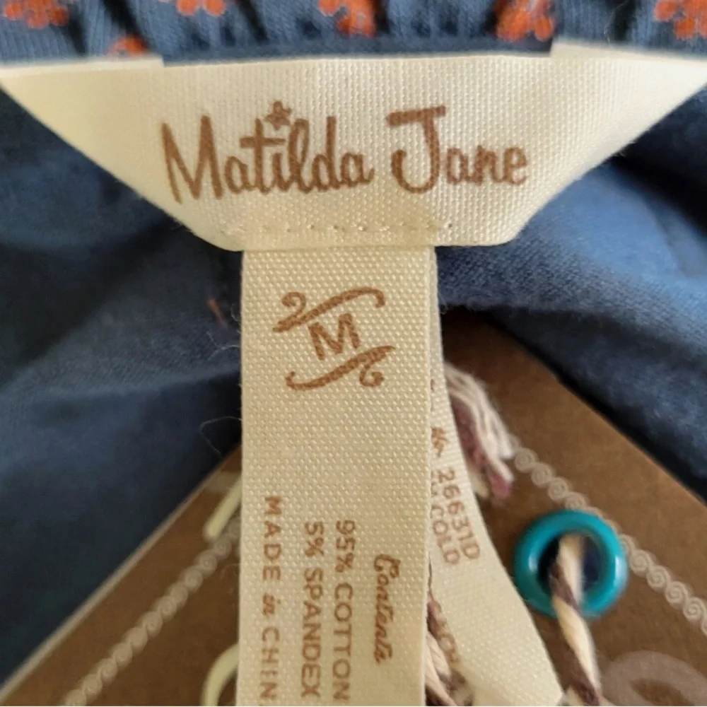 Matilda Jane Reunion Ruffle Wrap Midi Dress Teal Polka Dot Size Medium - Picture 3 of 4